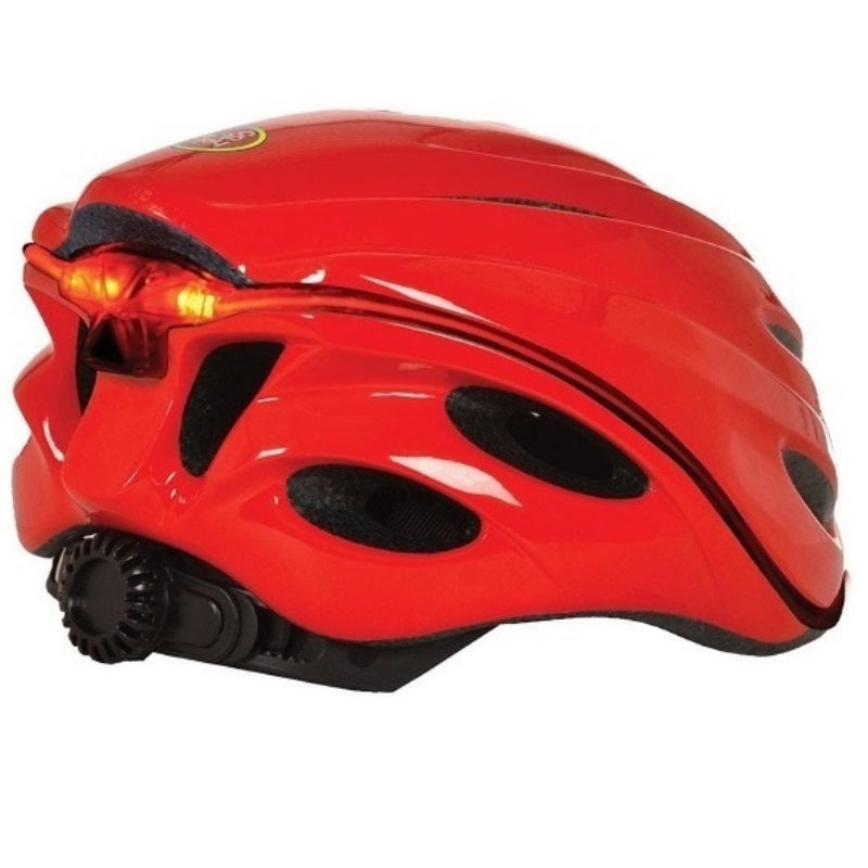 Oxford Metro-Glo Helmet Red - LED Light Bike Helmet with Rear Safety Light