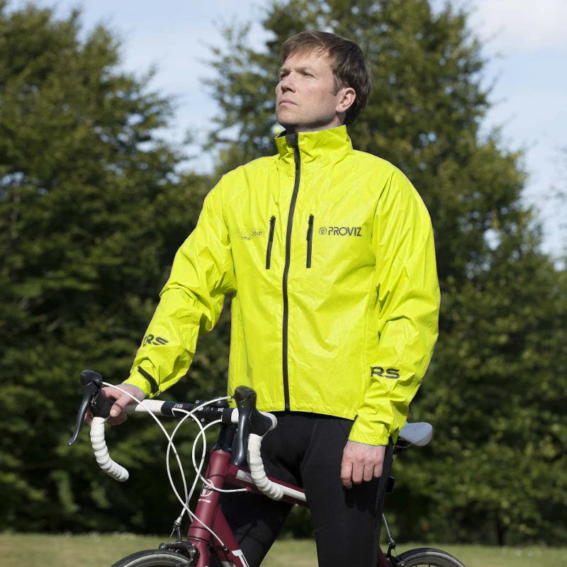 Proviz Reflect360 CRS Men's Cycling Jacket - 100% Reflective Waterproof Yellow