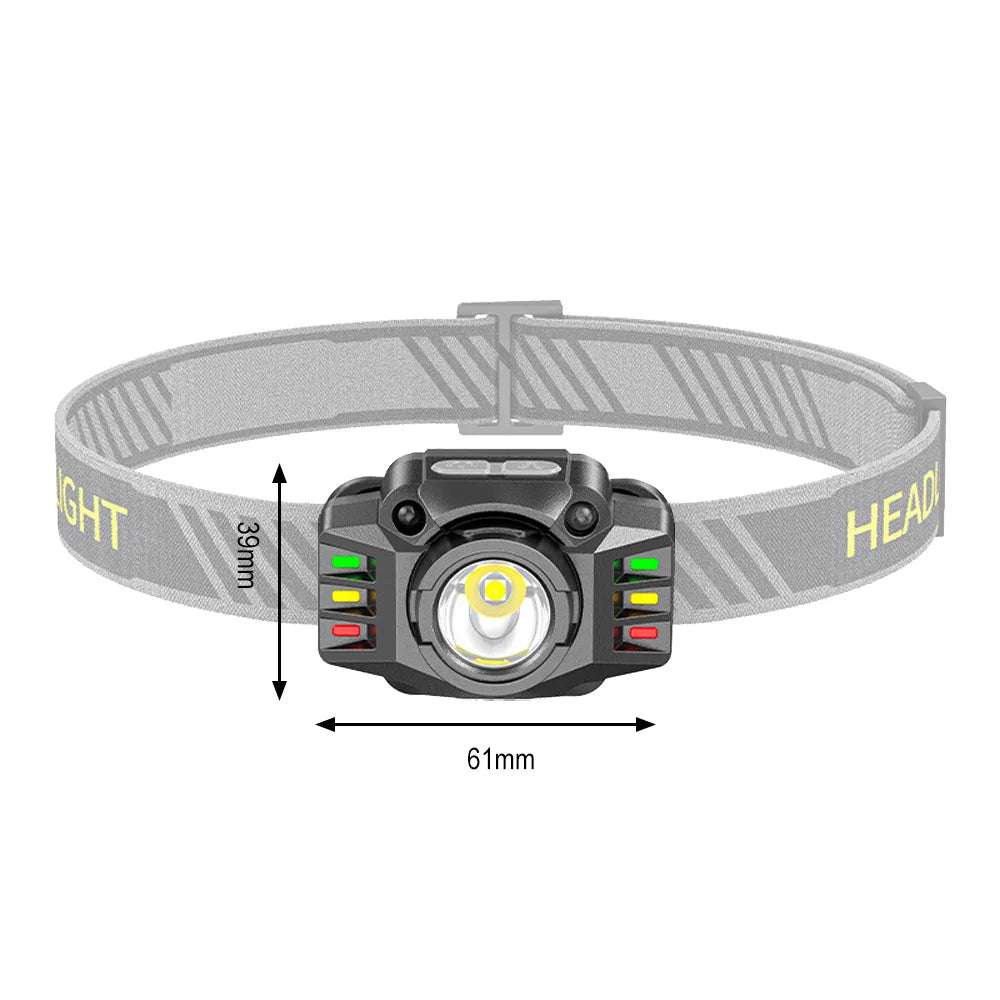Altiro A6A Rechargeable LED Motion Sensor Headlamp – USB C Head Torch for Fishing, Camping & Outdoor Work