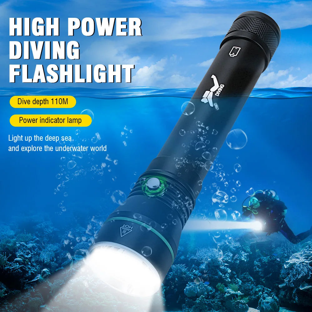 Altiro AT0311B 2000 Lumen IPX8 Diving Flashlight – 26650 Rechargeable Torch NZ