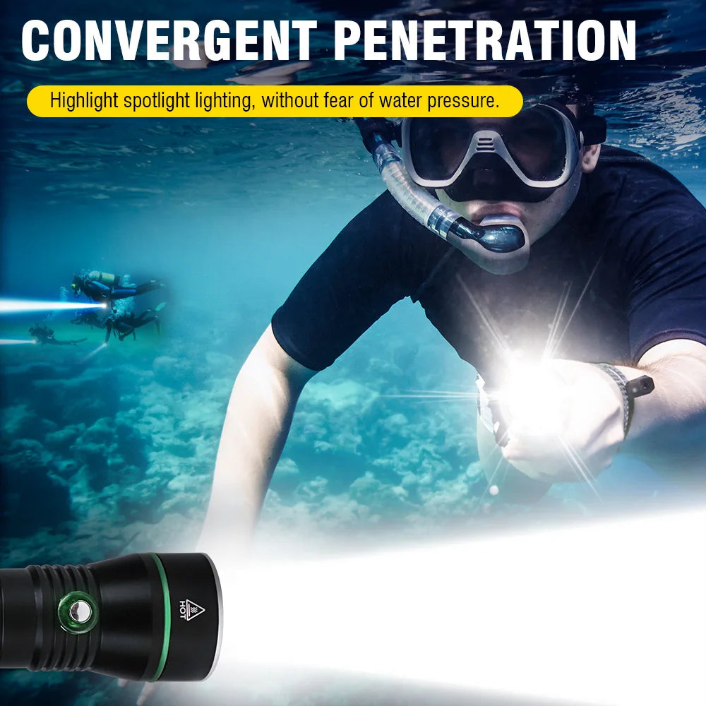 Altiro AT0311B 2000 Lumen IPX8 Diving Flashlight – 26650 Rechargeable Torch NZ