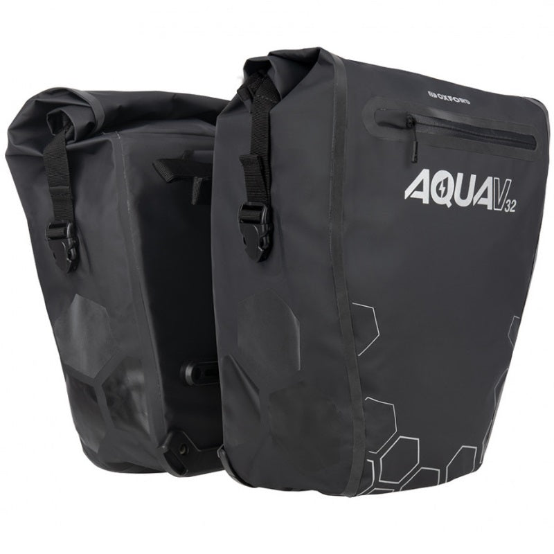 Oxford Aqua V32 Waterproof Double Pannier Bag - 32L Bike Pannier