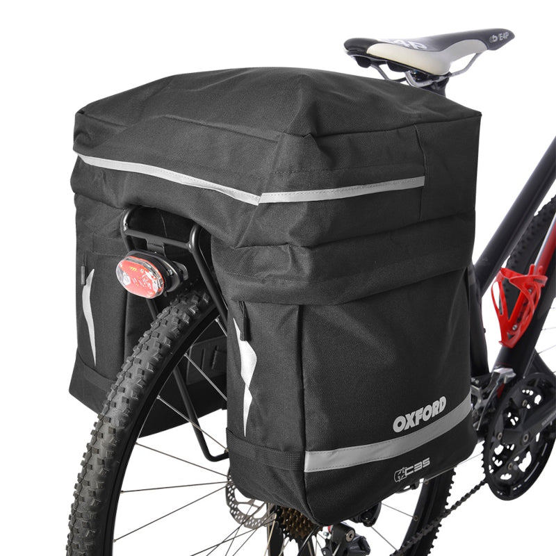 Oxford C35 Triple Pannier Bag - 35L Bike Panniers with Quick Release