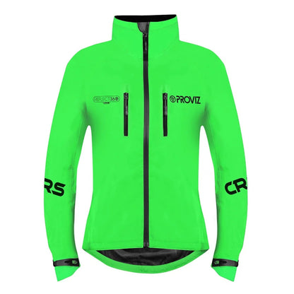 Quality Reflective Cycling Jacket for Women Waterproof - Green