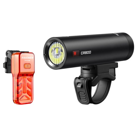 Ravemen CR800/TR30M Light Set - 800 Lumen Front & Rear Bike Light Combo