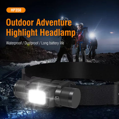 Altiro AH350 LED Headlamp – USB Rechargeable, IPX6 Waterproof, 18650 Battery